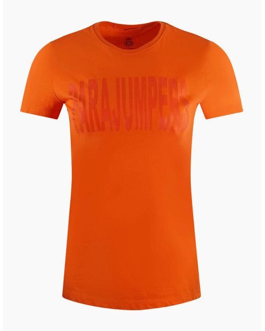 Parajumpers Orange Fede Brand Logo T-Shirt