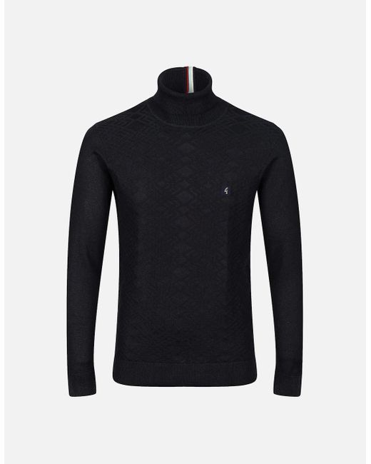 Gabicci Blue Leonardo Roll Neck Knit Sweater for men