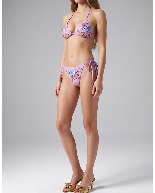 Oceanus Fia Tropical Hand Embroidered Bikini Bottom