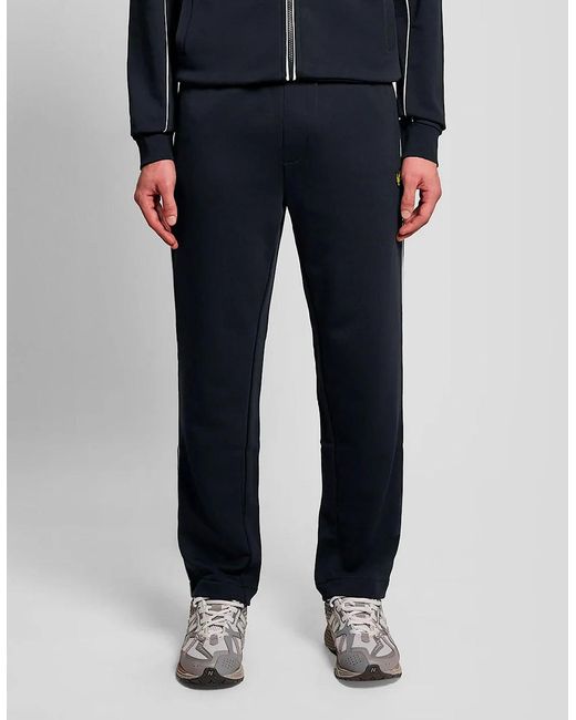 Lyle & Scott Blue Lyle & Scott Piped Straight Leg Track Bottoms Dark for men