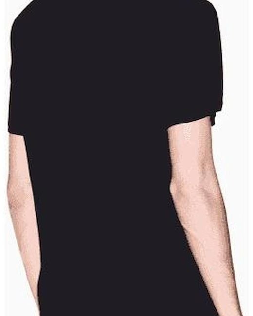 ARMANI EXCHANGE Black Slim Fit Outline Logo T-Shirt for men