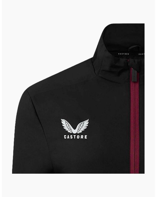 Castore Black Solid Patterned Zipped Pocket Track Jacket