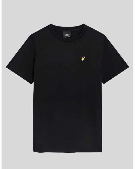 Lyle & Scott Black Oversized Cotton Crew Neck T-Shirt for men