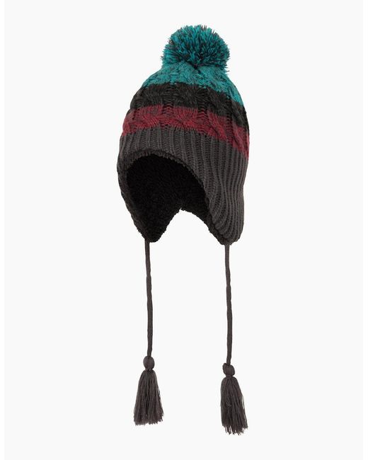 Mountain Warehouse Black Colour Block Sherpa Lined Trapper Hat for men