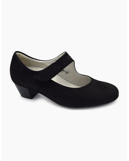 Waldläufer Black Hilaria-30 Ladies Court Shoe