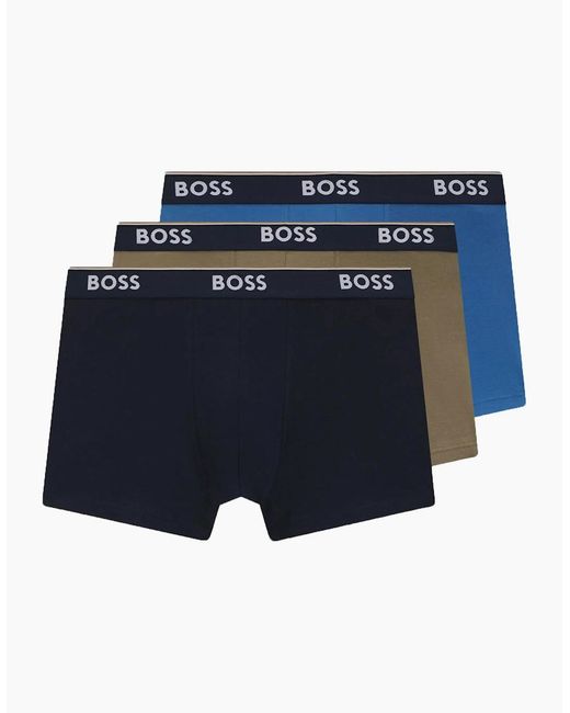 Boss Blue Boss Accessories 3P Trunk Boxer//Khaki for men