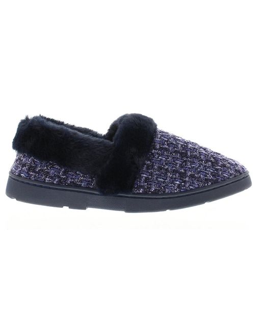 Strollers Blue Slippers Avon Slip On Fluffy Faux Fur Uk Size