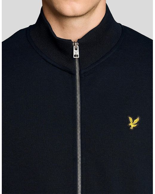 Lyle & Scott Blue Cotton Blend Track Jacket for men