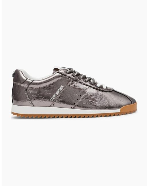 Steve Madden Gray Mirage Low Top Metallic Lace-Up Sneakers
