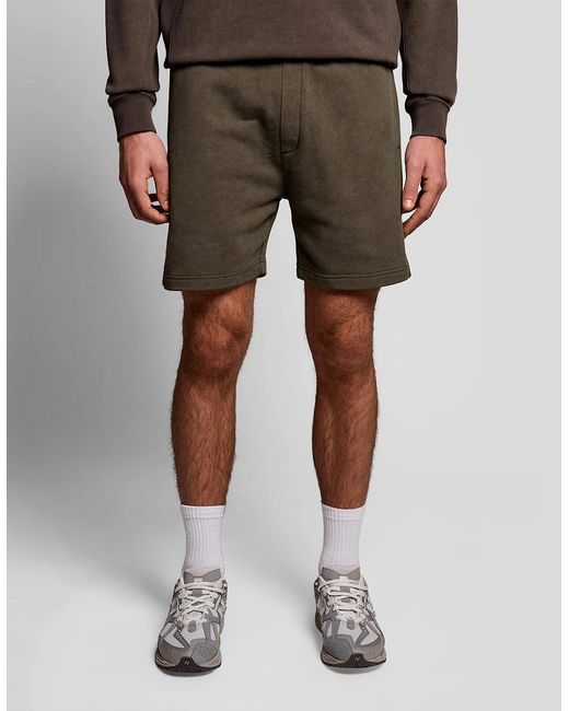 Lyle & Scott Green Heavy Wash Cotton Sweat Shorts for men