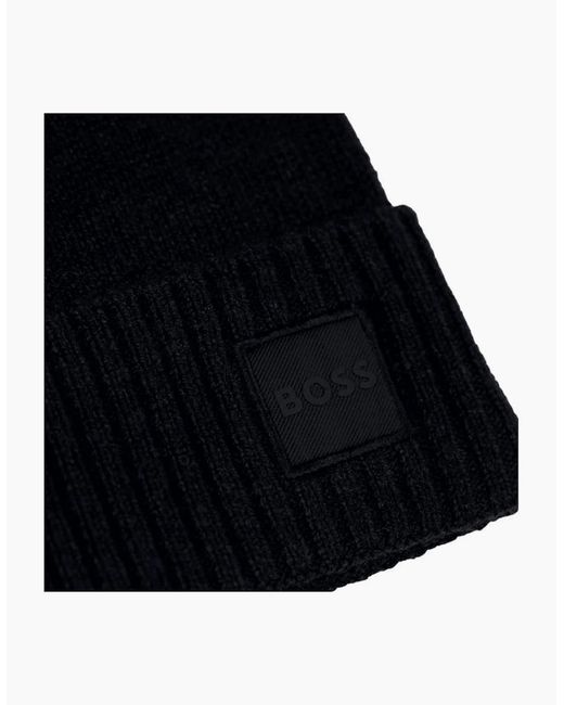 Boss Blue Akaio_R Beanie Hat for men