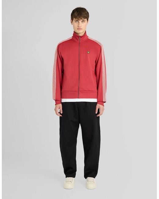 Lyle & Scott Red Striped Taped Track Jacket for men