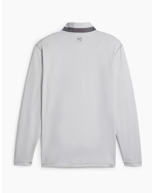 PUMA White Lightweight Quarter Zip Jumper for men