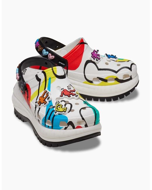CROCSTM Blue Hrin Platform Low Heel Clogs