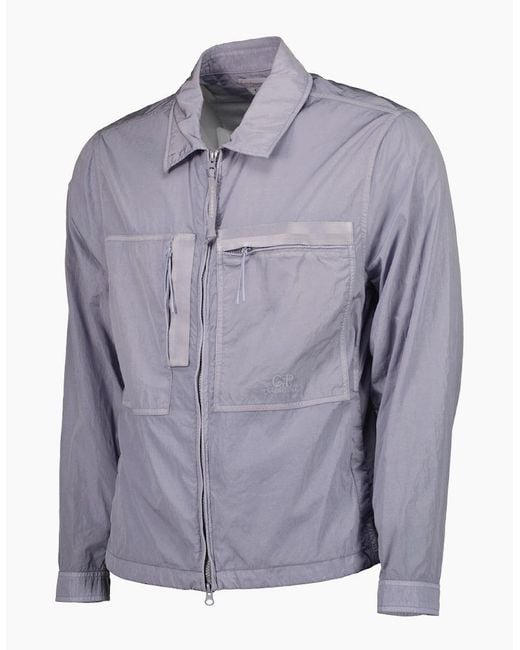 C P Company Blue Chrome-R Overshirt Jacket for men