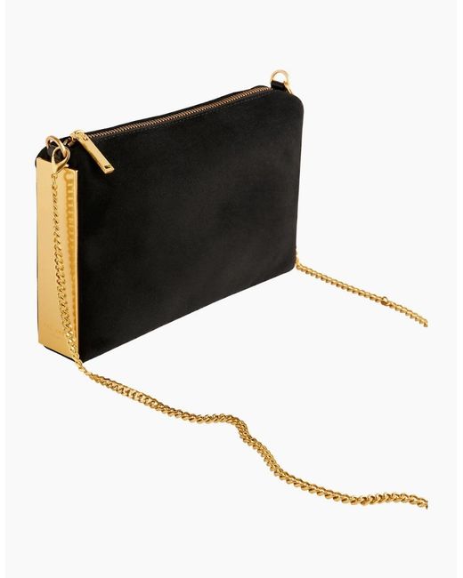 Ted Baker Black Jeiner Bar Detail Suede Crossbody Bag