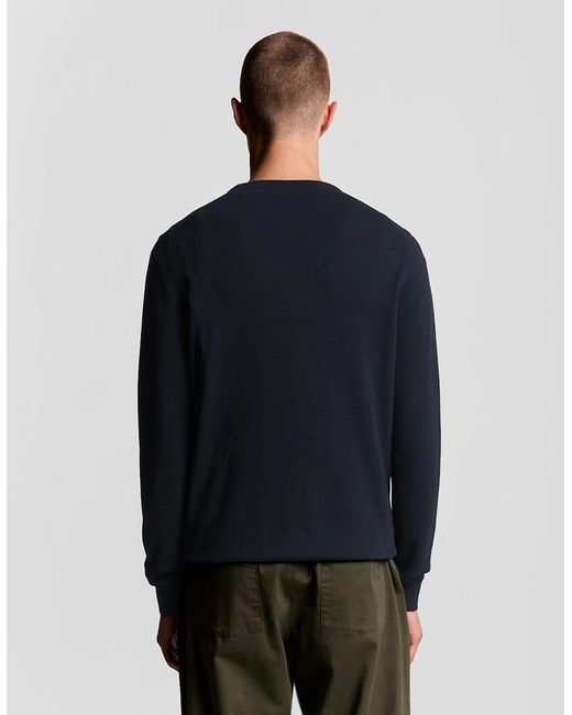 Lyle & Scott Blue Cotton Crew Neck Jumper for men