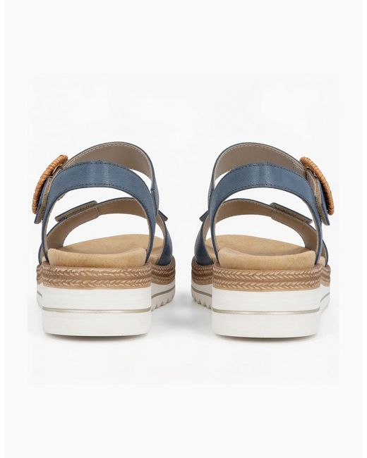 Remonte Blue D0Q52 Cross Strap Sandals Denim