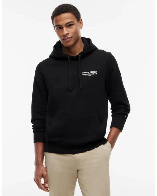 Tommy Hilfiger Black Nautical Back Graphic Hoody Bds for men