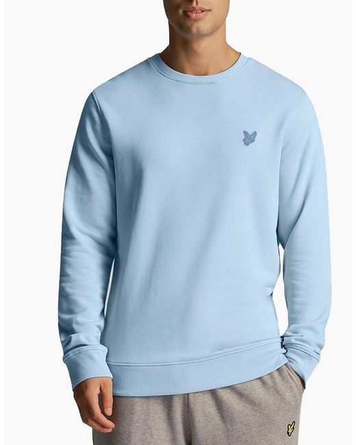 Lyle & Scott Blue Lyle & Scott Ml2255Ton Tonal Eagle Crew Neck Knitted Jumper Sweatshirt Top for men