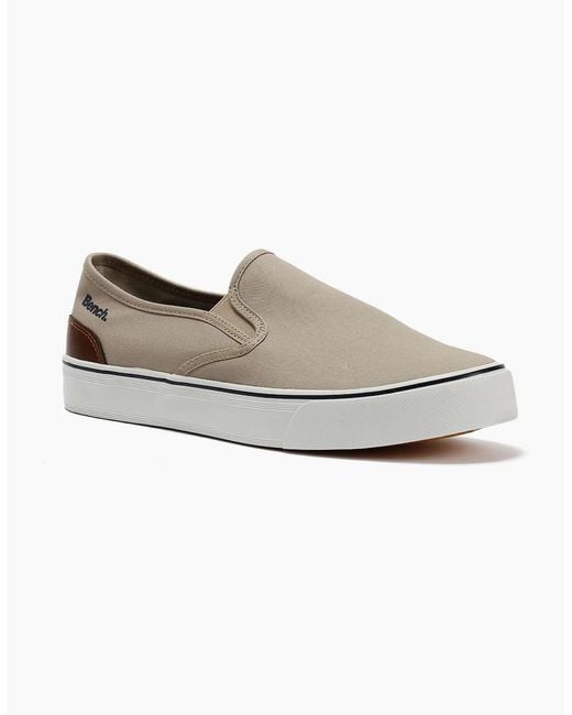 Bench Gray Dalton Canvas Slip On Sand Trainers for men