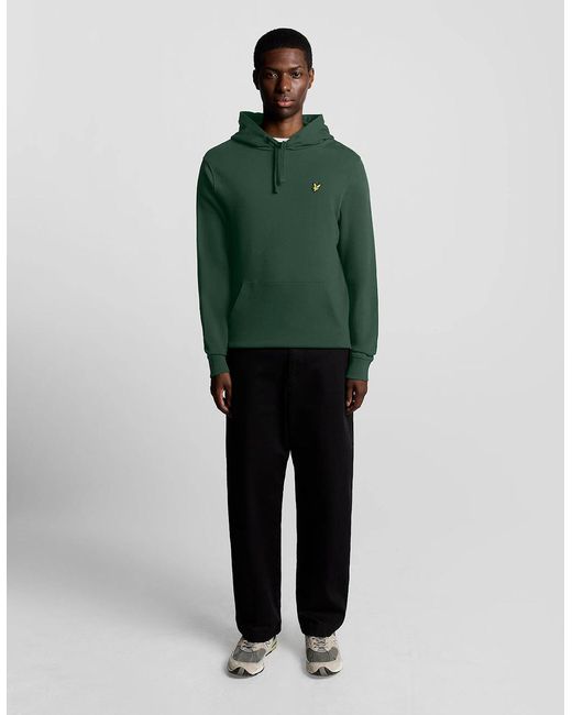 Lyle & Scott Green Loopback Cotton Hoodie for men