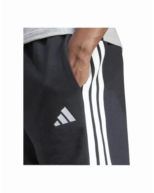Adidas Black Essential 3 Stripes French Terry Shorts Summer Casual Beach Bermuda for men