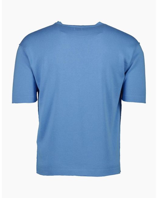 C P Company Blue Sea Island Knitted T-Shirt for men