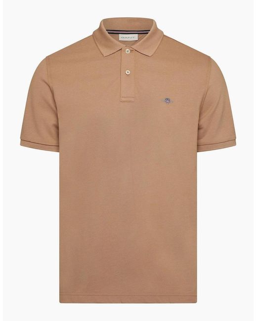 Gant Brown Collared Neck Short Sleeve Polo Shirt for men