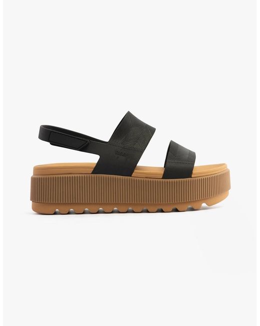 Reef Black Water Vista Higher Platform Sandals/Tan