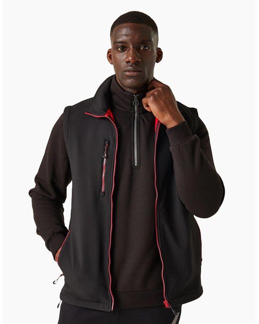 Regatta Black Professional Softshell 2 Layer Body Warmer for men