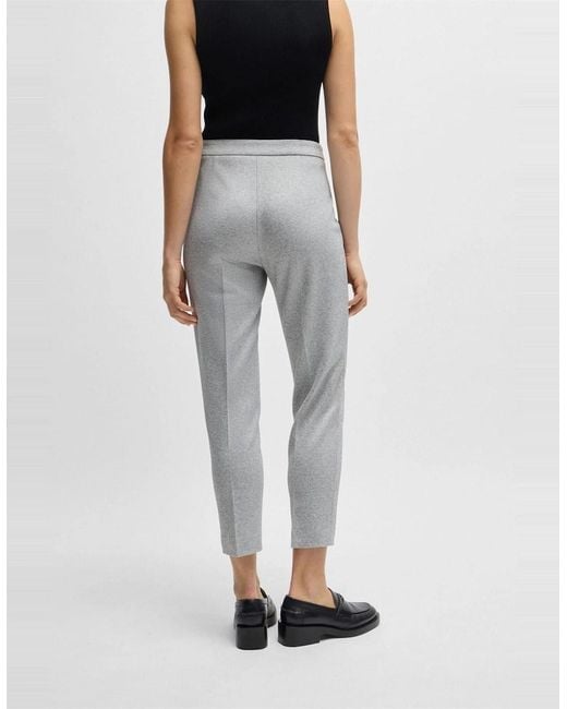 Boss Gray Tilunara Solid Patterned Slim Chinos