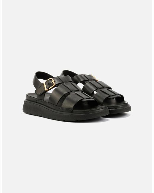 Fitflop Black Gen-Ff Fisherman Leather Sandals