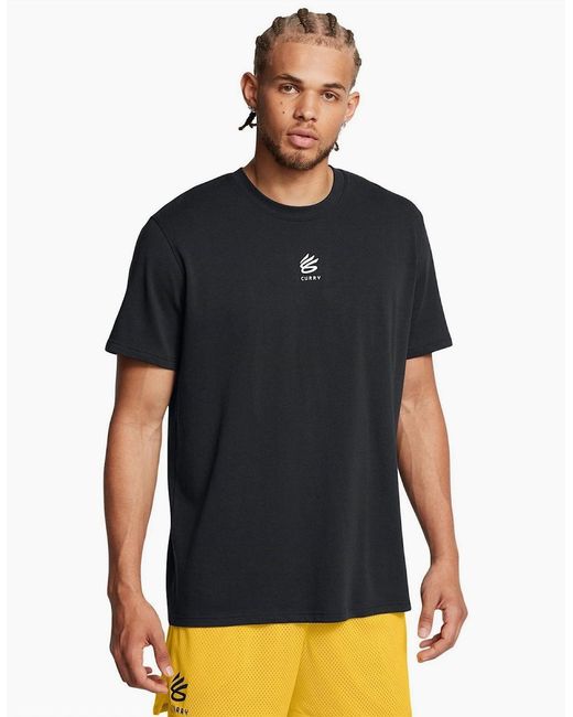Under Armour Black Logo Heavyweight T Shirt for men