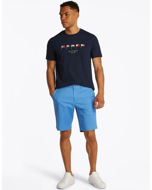 Tommy Hilfiger Blue Multi Flags T Shirt for men