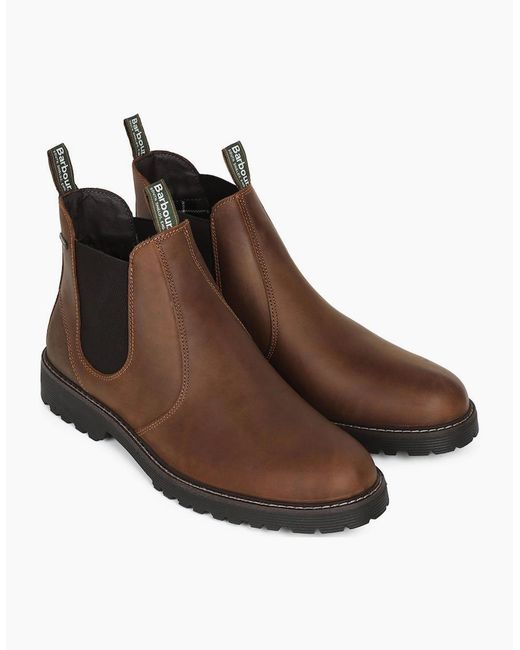 Barbour Brown Patton Chelsea Boots for men