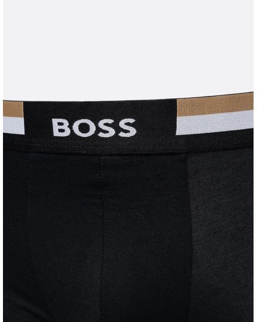 Boss Black Boss Motion 3 Pack Cotton-Blend Trunks With Signature Waistbands for men