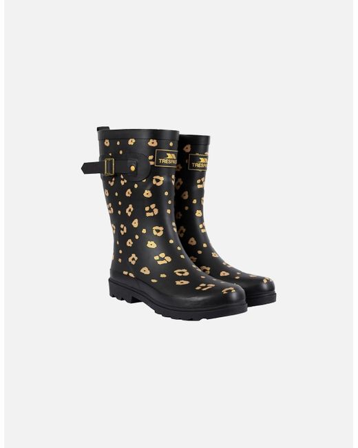 Trespass Black Ladies Celeste Printed Wellington Boots