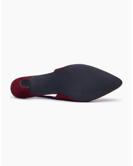 Hush Puppies Red Nahla Buckle Kitten Heel Bordeaux Pointy Slingback Shoes