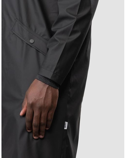 Rains Black Longer Jacket