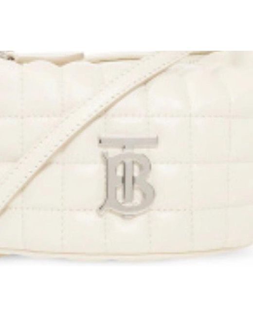 Burberry Natural Lola Crescent Quilted Leather Shoulder Bag
