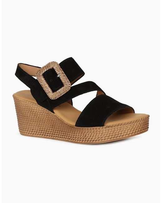 Gabor Black Embrace Wedge Sandal