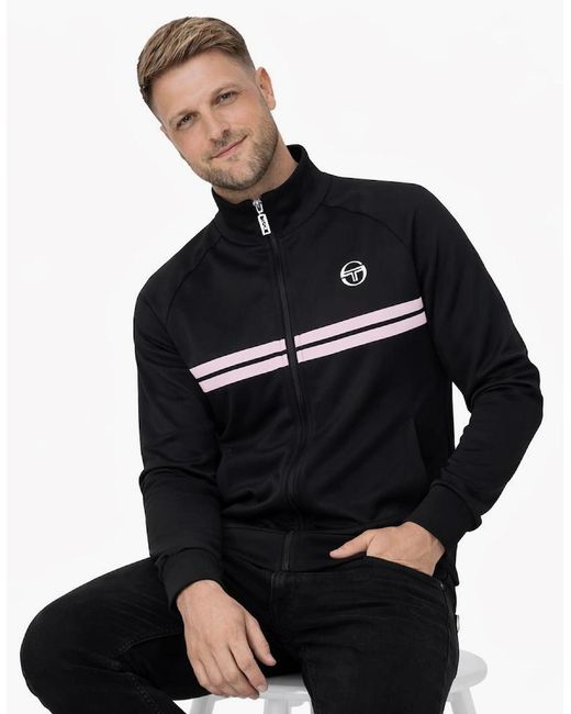 Sergio Tacchini Black Dallas Track Top Jacket/Light Lilac for men