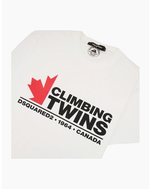 DSquared² White Climbing Twins T-Shirt for men