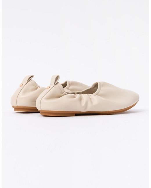 Fitflop White Delicato Poise Leather Ballerina Shoes