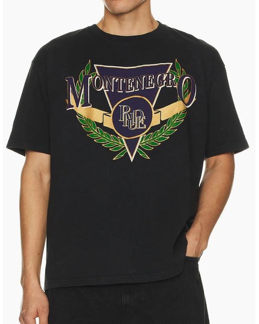 Rhude Black Montenegro Regatta T-Shirt for men