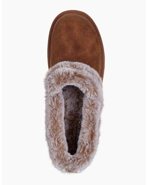 Skechers Gray Cozy Up Polyester Taupe Slippers
