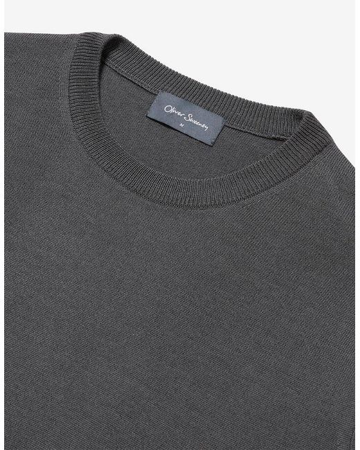 Oliver Sweeney Gray Merino Wool Crew Neck Jumper for men