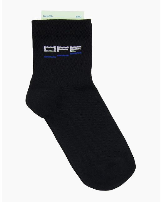 Off-White c/o Virgil Abloh Black Off Steps Off Logo Low Socks for men