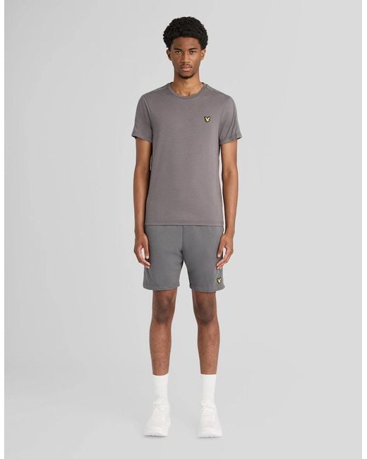 Lyle & Scott Gray Sports Jacquard Tape T-Shirt for men